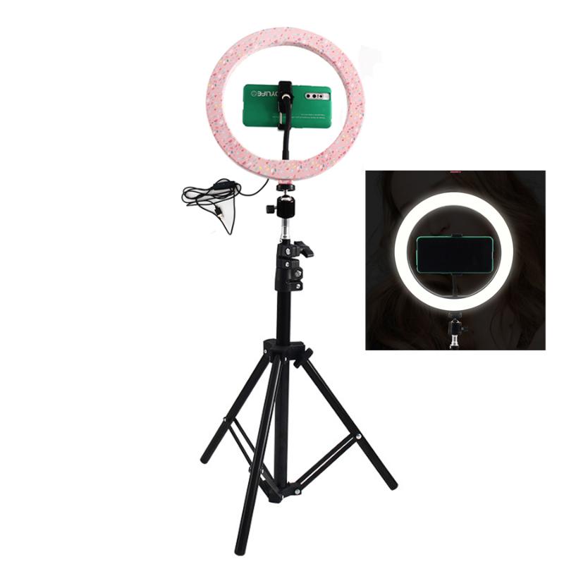 Dimmable 26CM Pink LED Selfie Ring Light With 210CM Tripod Stand Ring Lamp Phone Holder For Makeup Photography Video Clip NE004
Dimmable 26CM Pink LED Selfie Ring Light With 210CM Tripod Stand Ring Lamp Phone Holder For Makeup Photography Video Clip NE004