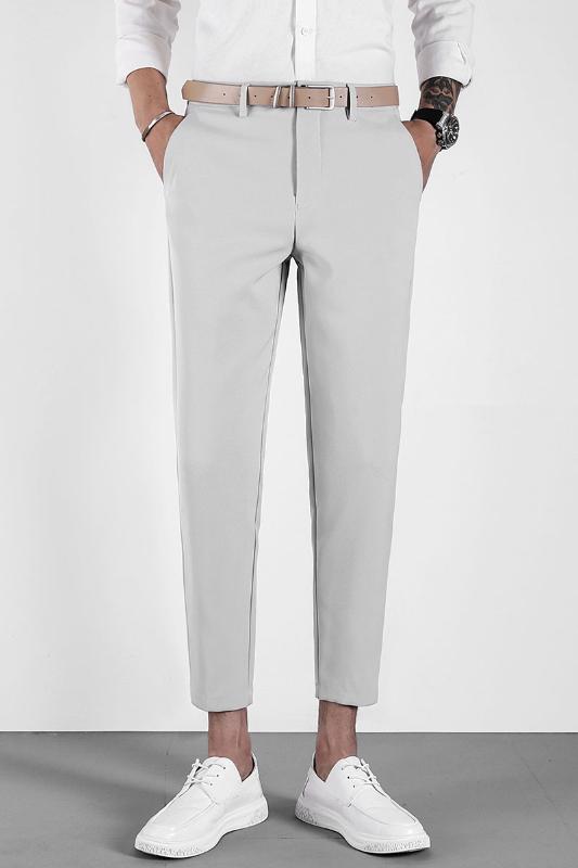 Business Suit Trousers Men's Solid Color Slim And Delicate Nine point Pants Men's Clothing Autumn Office Casual Suit Pants Cool