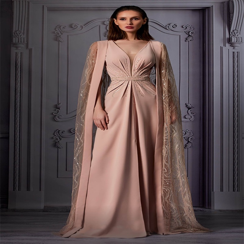 Elegant Prom Dresses With Wrap Hot Sale Luxury Sequins Ruched Satin Evening Dress Sexy Sleeveless A-line Party Dress Robes De Soirée