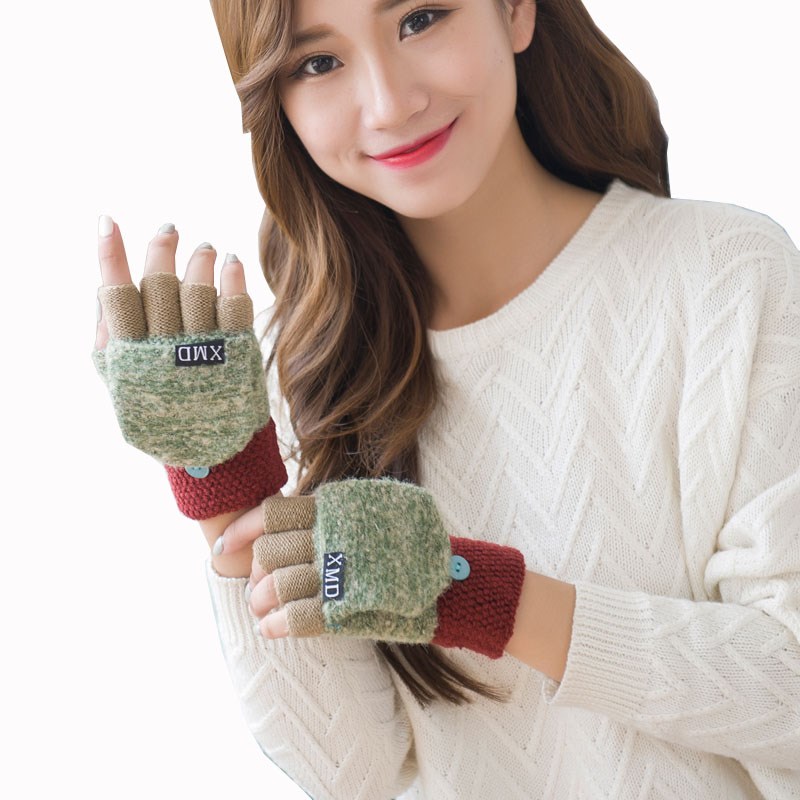 YGYEEG New Female Autumn And Winter Korean Version Of The Warm Women Patchwork Cute Clamshell Dual-use Half Finger Wool Gloves
YGYEEG New Female Autumn And Winter Korean Version Of The Warm Women Patchwork Cute Clamshell Dual-use Half Finger Wool Gloves