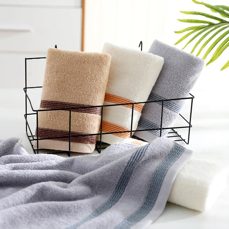 High Quality Clean Thicker Striped Soft Cotton Towel Bathroom Super Absorbent Bath Towel Towels Hot Sale, White