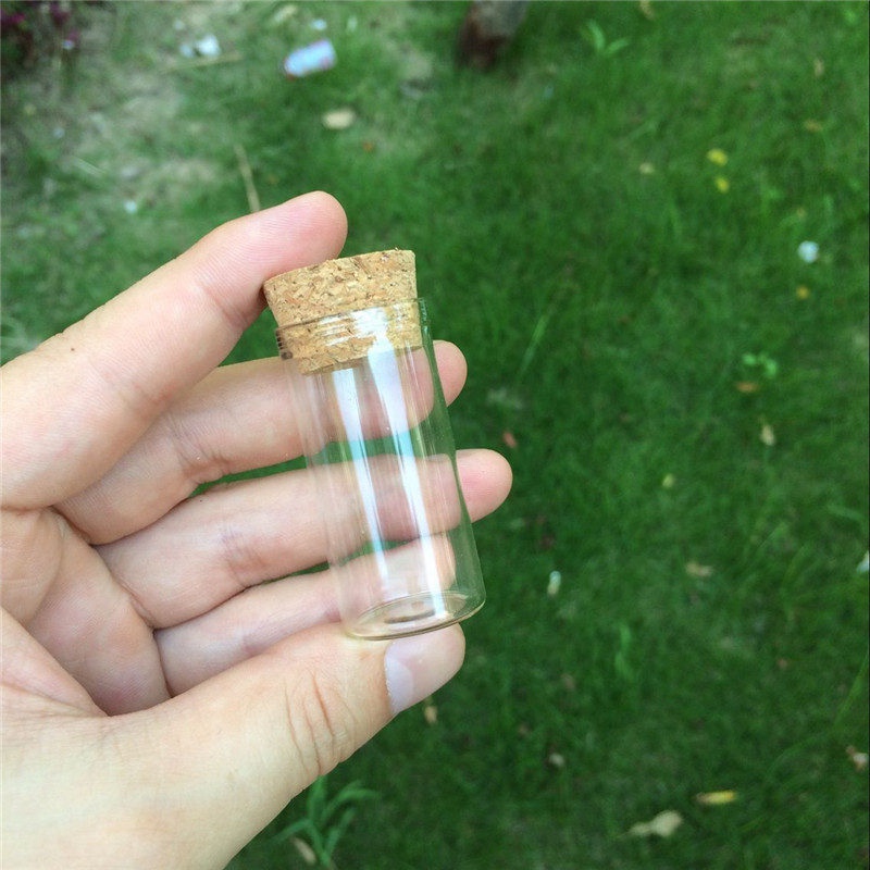 10ml Small Test Tube with Cork Stopper Glass Spice Bottles Container Jars 2440mm DIY Craft Transparent Straight Glass Bottle HHA12593321