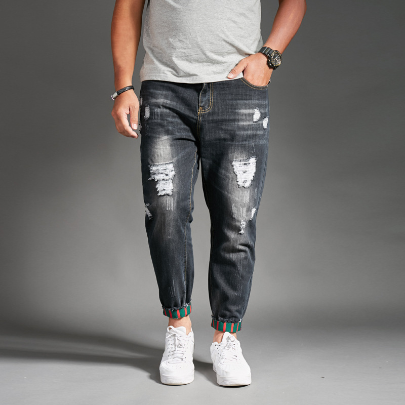 Ripped Jeans For Men Blue Black Denim Mens Jean Homme Harem Hip Hop Plus Size Trousers 44 46 48 Mens Uomo Fashions Jogger Pants CX200825