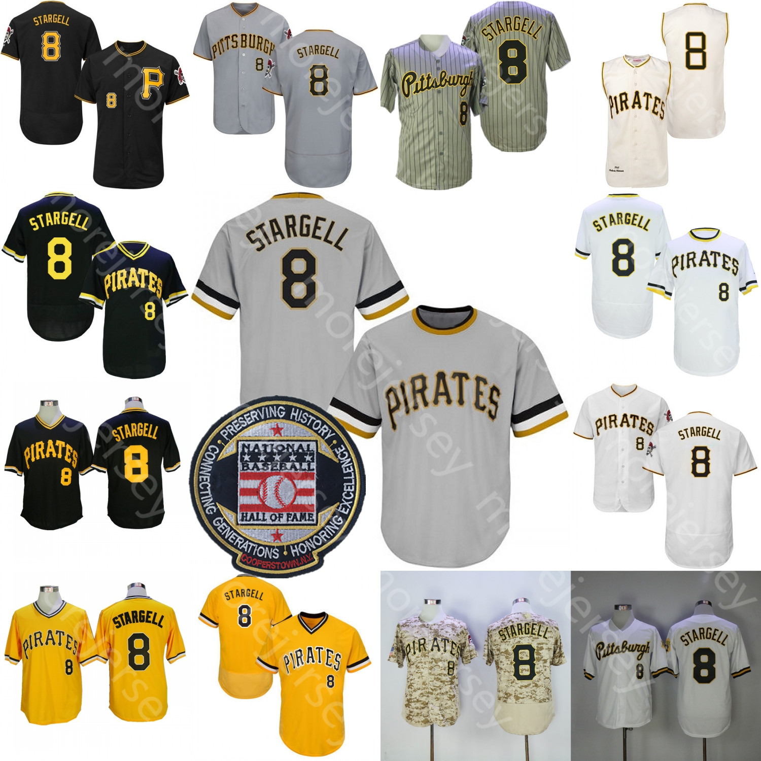 Willie Stargell Jersey Baseball Hall Of Fame Pittsburgh Jerseys Home Away Cream Yellow Camo Grey Pinstripe Black All Stitched And Embroidery, Pullover button
Willie Stargell Jersey Baseball Hall Of Fame Pittsburgh Jerseys Home Away Cream Yellow Camo Grey Pinstripe Black All Stitched And Embroidery, Pullover button