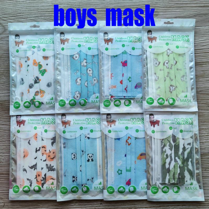 12 colors Adult kids Face Mask 10pcs Individual packing Black Blue 3 layers Non-Woven Disposable Masks Protective Mouth Retail package wholesale ship 