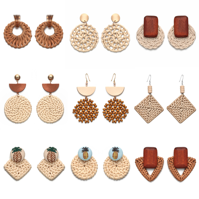 Handmade Geometric Rattan Weave Dangle Earrings For Women Fashion Pineapple Long Earrings Trendy Jewelry Brincos 2020 Christmas
Handmade Geometric Rattan Weave Dangle Earrings For Women Fashion Pineapple Long Earrings Trendy Jewelry Brincos 2020 Christmas