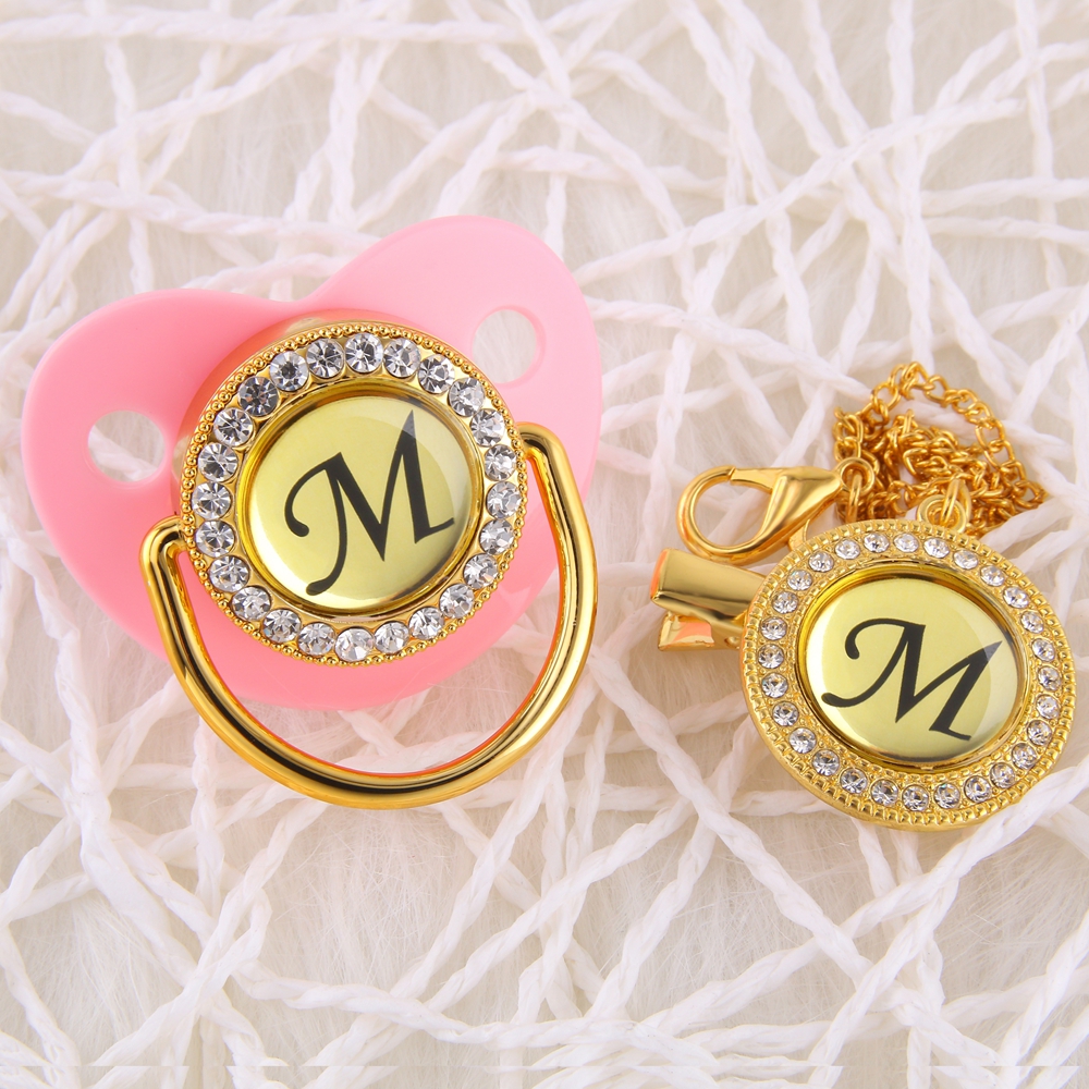Bling Bling Name Initials Letter Rhinestones Pink Baby Pacifier/ Nipples /Dummy /Cocka /Chupeta With Clip Perfect Baby Gift
Bling Bling Name Initials Letter Rhinestones Pink Baby Pacifier/ Nipples /Dummy /Cocka /Chupeta With Clip Perfect Baby Gift