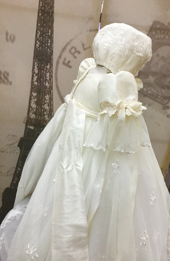 Champagne Gold New 2021 Gown Lace Beaded Baby Girls Baptism Dresses Toddler Infant Christening Dress With bonnet