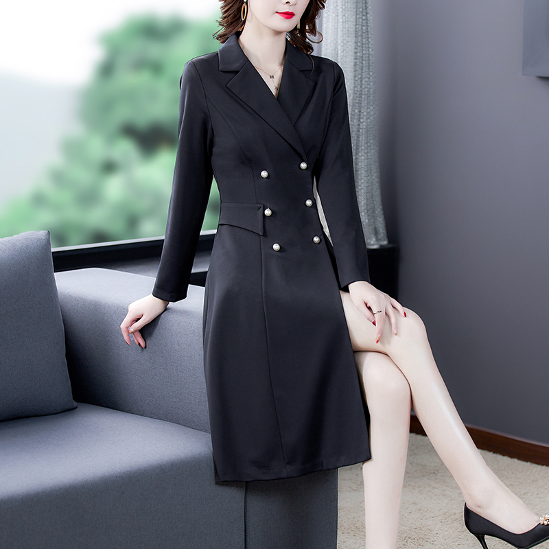 COIGARSAM 4XL Plus Size Women Long dress New Double Breasted Dresses Navy Black 7161
COIGARSAM 4XL Plus Size Women Long dress New Double Breasted Dresses Navy Black 7161