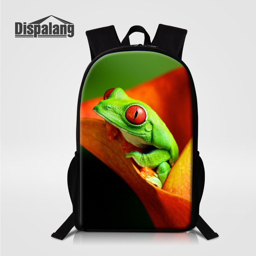 16 Inch Larger Backpacks For Middle School Mochila Zoo Animal Polypedatid Lizard Students Schoolbags Rucksack Bagpacks Cute Dolphin Bookbags, As the picture show