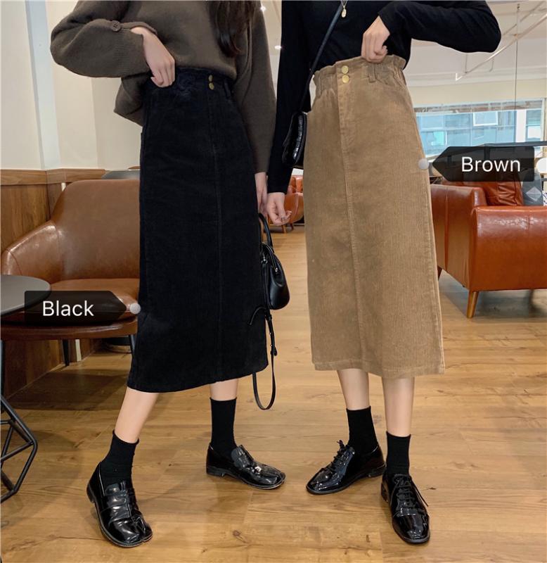 Vintage Long Skirt Womens 2020 Corduroy Split Skirts Elegant Korean Style Fashion Pocket High Waist Midi Skirt Femme B15, Black
Vintage Long Skirt Womens 2020 Corduroy Split Skirts Elegant Korean Style Fashion Pocket High Waist Midi Skirt Femme B15, Black