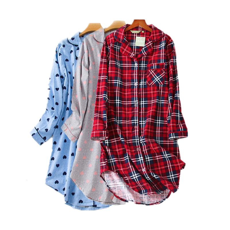 2020 Spring checked Sleepshirts Women Nightgown Female Turn-down collar Nightdress Ladies Cotton Nighty plaid home wear dress, 03
2020 Spring checked Sleepshirts Women Nightgown Female Turn-down collar Nightdress Ladies Cotton Nighty plaid home wear dress, 03