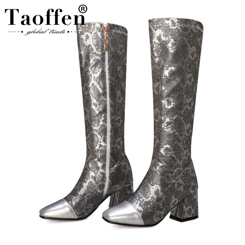 Taoffen Plus Size 32-48 Lady Square Toe Knee High Boots Snakeskin Pattern Zipper Sexy Woman Shoes Winter Autumn Boots Footwear, Black
Taoffen Plus Size 32-48 Lady Square Toe Knee High Boots Snakeskin Pattern Zipper Sexy Woman Shoes Winter Autumn Boots Footwear, Black