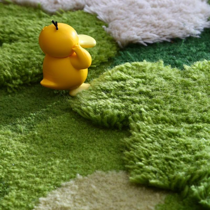 Little forest handmade 3D area rug, Nordic style runner rug green decoration children room floor mat