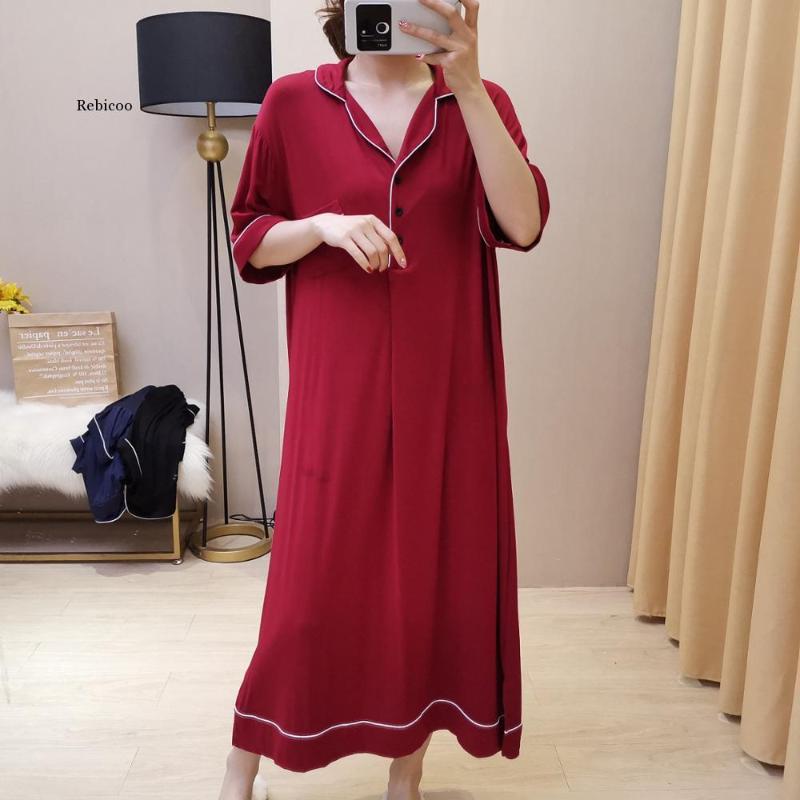 Long Shirt Women Pajamas Half Sleeve Model Sleep Lounge clothes with pocket Homewear
Long Shirt Women Pajamas Half Sleeve Model Sleep Lounge clothes with pocket Homewear