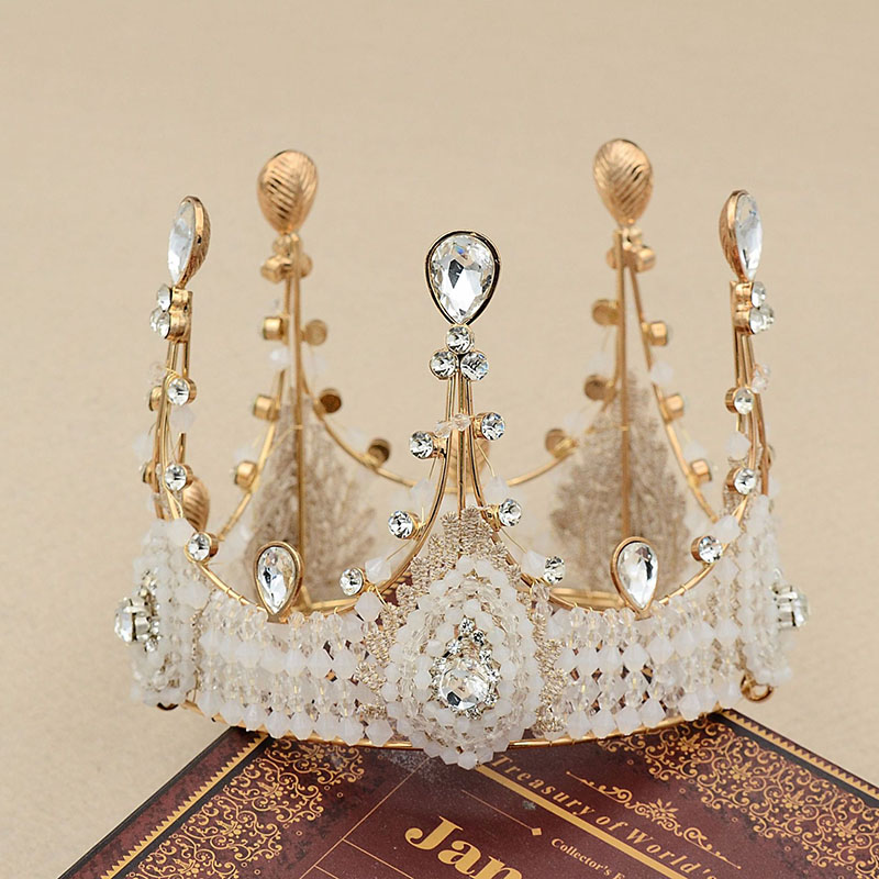 FORSEVEN Vintage Baroque Gold Color Full Round Crystal Tiaras Crown Noiva Princess Diadem Bride Wedding Hair Jewelry Accessories
FORSEVEN Vintage Baroque Gold Color Full Round Crystal Tiaras Crown Noiva Princess Diadem Bride Wedding Hair Jewelry Accessories
