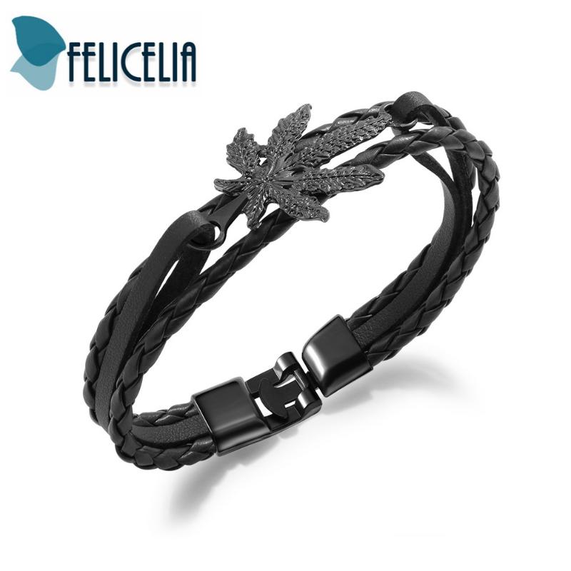 Felicelia Vintage Jewelry Braided Multilayer PU Leather Bangle Bracelet For Men Boys Leaf Handmade Wrap Bracelet Black/ Brown
Felicelia Vintage Jewelry Braided Multilayer PU Leather Bangle Bracelet For Men Boys Leaf Handmade Wrap Bracelet Black/ Brown