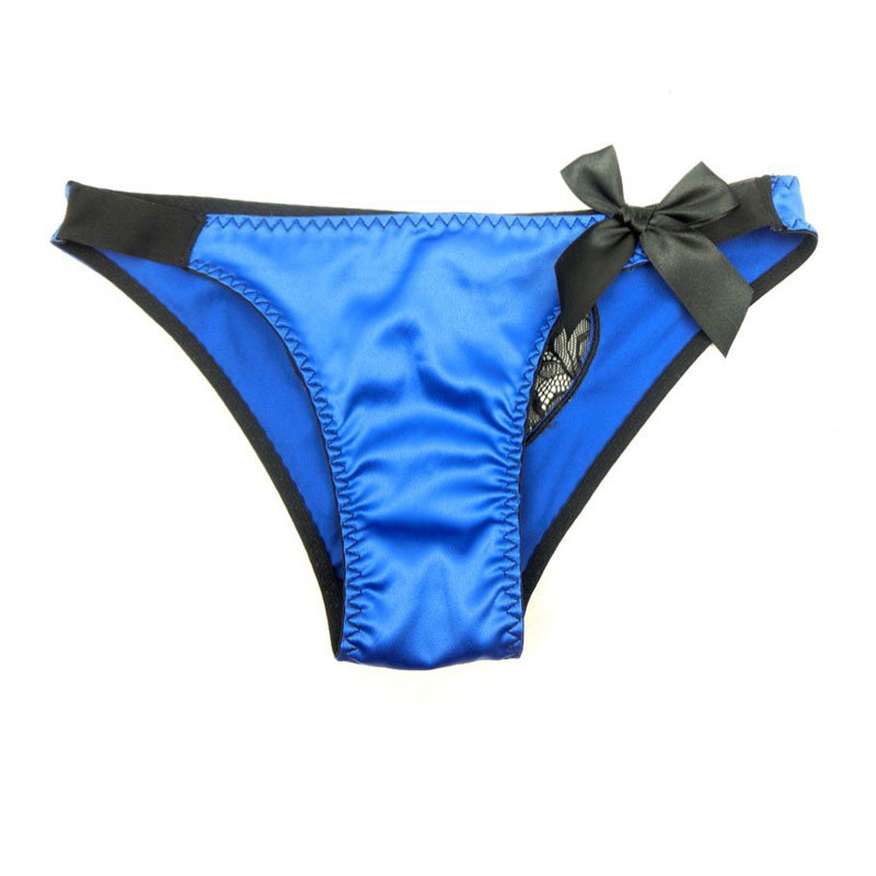 2Pcs/Pack Women' Pants Underwear Satin Sexy Lace Loved Hollow Transparent Panty Low-Rise Briefs With Black Bow -M-L, Blue
2Pcs/Pack Women' Pants Underwear Satin Sexy Lace Loved Hollow Transparent Panty Low-Rise Briefs With Black Bow -M-L, Blue