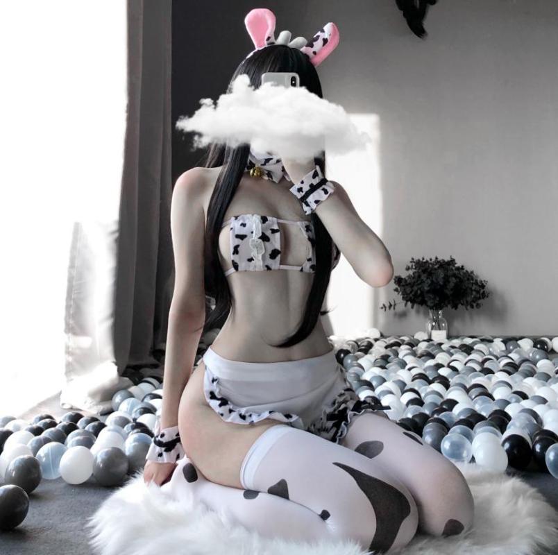 Cute Japanese Girl Sexy Tail Girlfriend Cow Maid Cosplay Sexy Costumes Bikini Swimsuit Anime Lingerie Lolita Bra and Panty Set, White
Cute Japanese Girl Sexy Tail Girlfriend Cow Maid Cosplay Sexy Costumes Bikini Swimsuit Anime Lingerie Lolita Bra and Panty Set, White