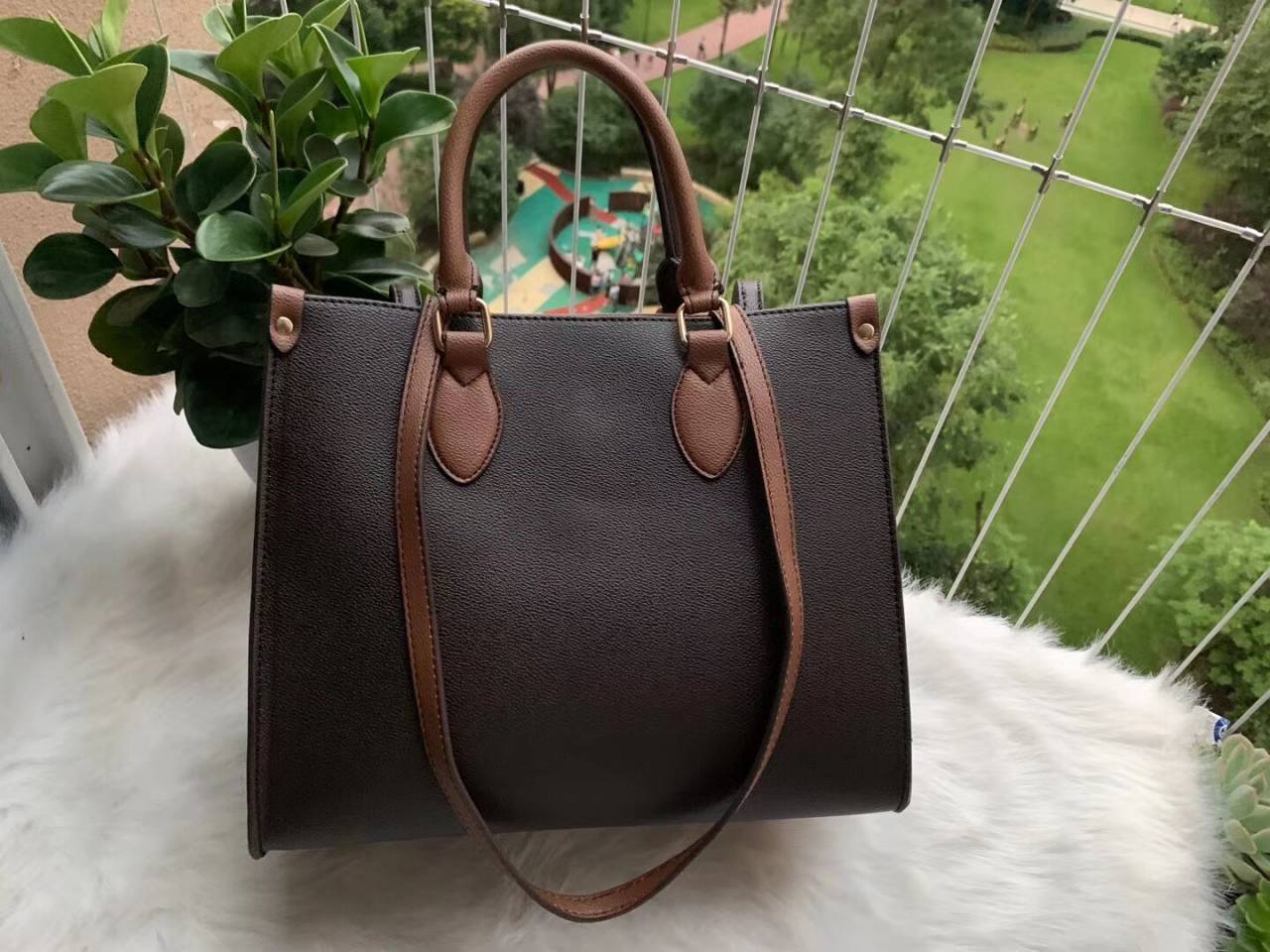 

New style shopping bags Composite bag Shoulder bags Canvas high quality woman handbags cowhide Commuter bag Tote Bag M44569 lkj, Brown