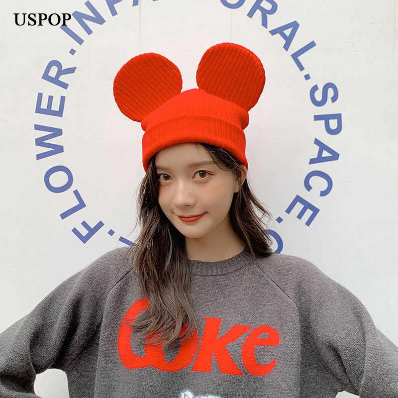USPOP New big ear hats autumn winter warm kintted hats women cute skullies beanies, Black
USPOP New big ear hats autumn winter warm kintted hats women cute skullies beanies, Black