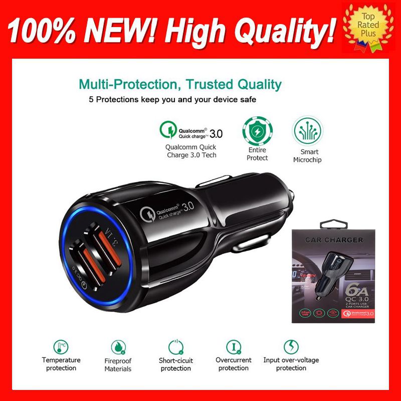 Universal Car USB Charger Quick 3.0 Mobile Phone Charging 2Port USB Fast Car Chargers For iPhone Samsung Huawei Tablet Dual Car-Charger +Box, No box
Universal Car USB Charger Quick 3.0 Mobile Phone Charging 2Port USB Fast Car Chargers For iPhone Samsung Huawei Tablet Dual Car-Charger +Box, No box