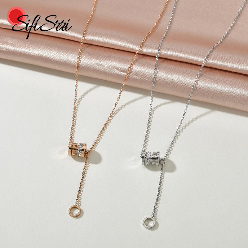 Sifisrri Brand Cubic Zirconia Waistline Choker Necklace Stainless Steel Spiral Pendant Chain Necklaces For Women Girl Party Gift
Sifisrri Brand Cubic Zirconia Waistline Choker Necklace Stainless Steel Spiral Pendant Chain Necklaces For Women Girl Party Gift