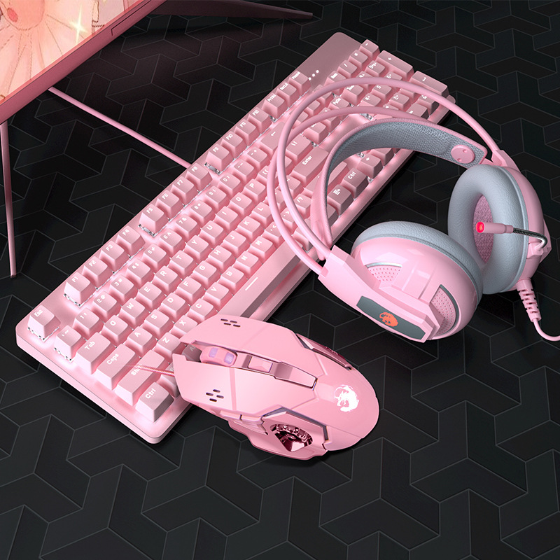 Pink Real Mechanical Keyboard and Mouse Set with Blue Switch Cute Girls E-sports Gamer Computer Peripherals Keyboard
Pink Real Mechanical Keyboard and Mouse Set with Blue Switch Cute Girls E-sports Gamer Computer Peripherals Keyboard
