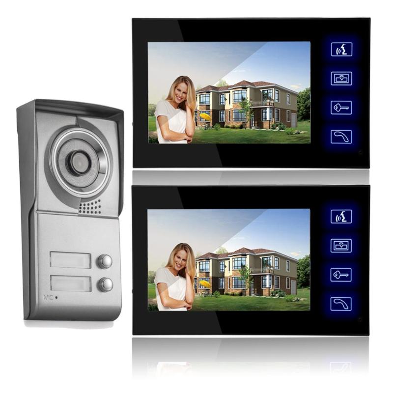 7" Color LCD Video Door Phone Intercom System 2 Monitors + Access Outdoor Camera For 2 Apartment
7" Color LCD Video Door Phone Intercom System 2 Monitors + Access Outdoor Camera For 2 Apartment