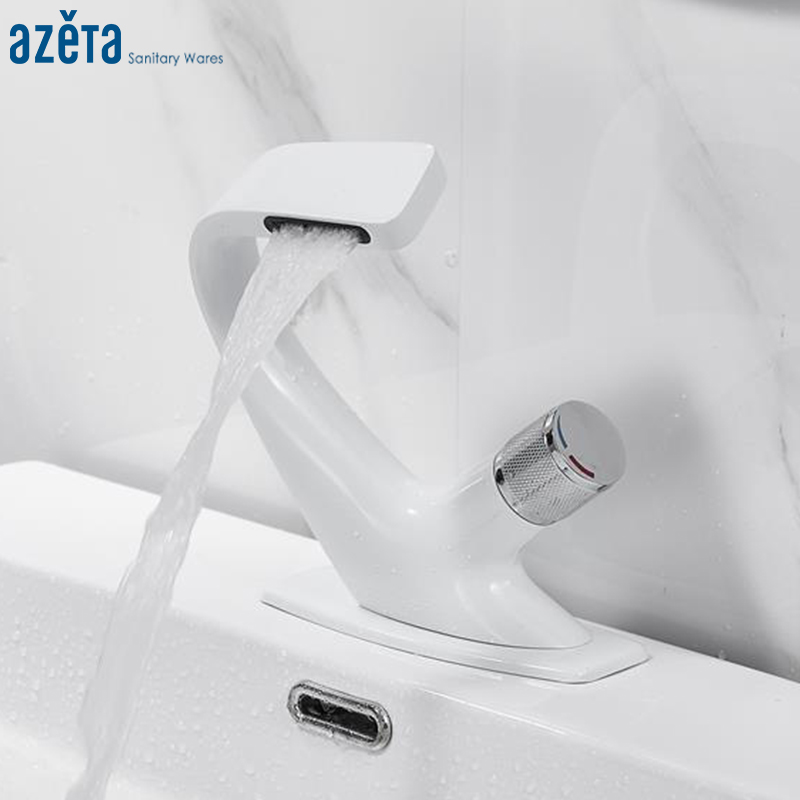 Azeta Free Shipping White Bathroom Sink Faucet Single Handle Waterfall Basin Mixer Cold and Hot Water Washbasin Tap AT7816W
Azeta Free Shipping White Bathroom Sink Faucet Single Handle Waterfall Basin Mixer Cold and Hot Water Washbasin Tap AT7816W