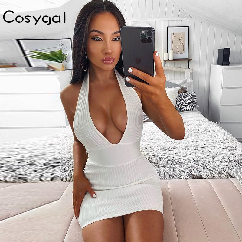 COSYGAL White Knitted Dress Sexy Deep V-Neck Sleeveless Party Club Dress Summer Halter Mini Bodycon Women Vestidos 2020, Yellow
COSYGAL White Knitted Dress Sexy Deep V-Neck Sleeveless Party Club Dress Summer Halter Mini Bodycon Women Vestidos 2020, Yellow