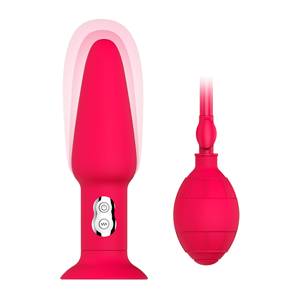 Inflatable Anal Vibrator Dildo Pump Anal Sex Toy Butt Plug Adsorption Type Vagina Anal Expansion Vibrator For Women Men Sex Shop Y200422