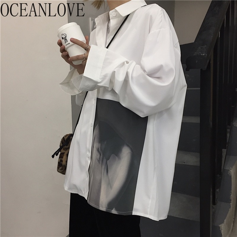 OCEANLOVE Harajuku Print Blusas Mujer Autumn Long Sleeve Loose BF Style Fashion Blouse Women Simple Vintage Shirts Tops 18217, White
OCEANLOVE Harajuku Print Blusas Mujer Autumn Long Sleeve Loose BF Style Fashion Blouse Women Simple Vintage Shirts Tops 18217, White