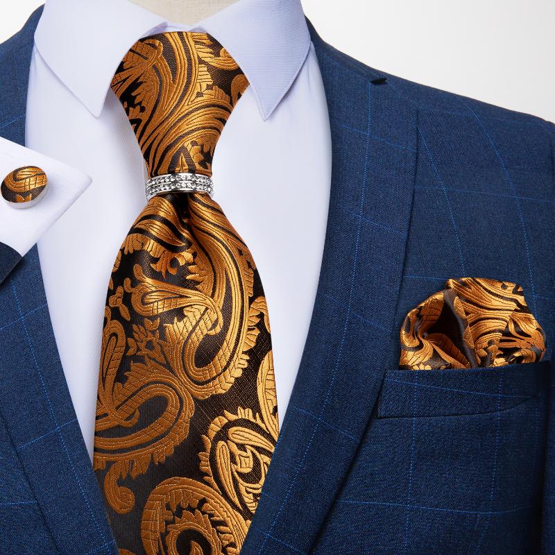 Bow Ties DiBanGu Gold Floral Paisley Men's 8cm Necktie Luxury Silk Jacquard Woven Tie Hanky Cufflinks Ring Set For Wedding Party
Bow Ties DiBanGu Gold Floral Paisley Men's 8cm Necktie Luxury Silk Jacquard Woven Tie Hanky Cufflinks Ring Set For Wedding Party