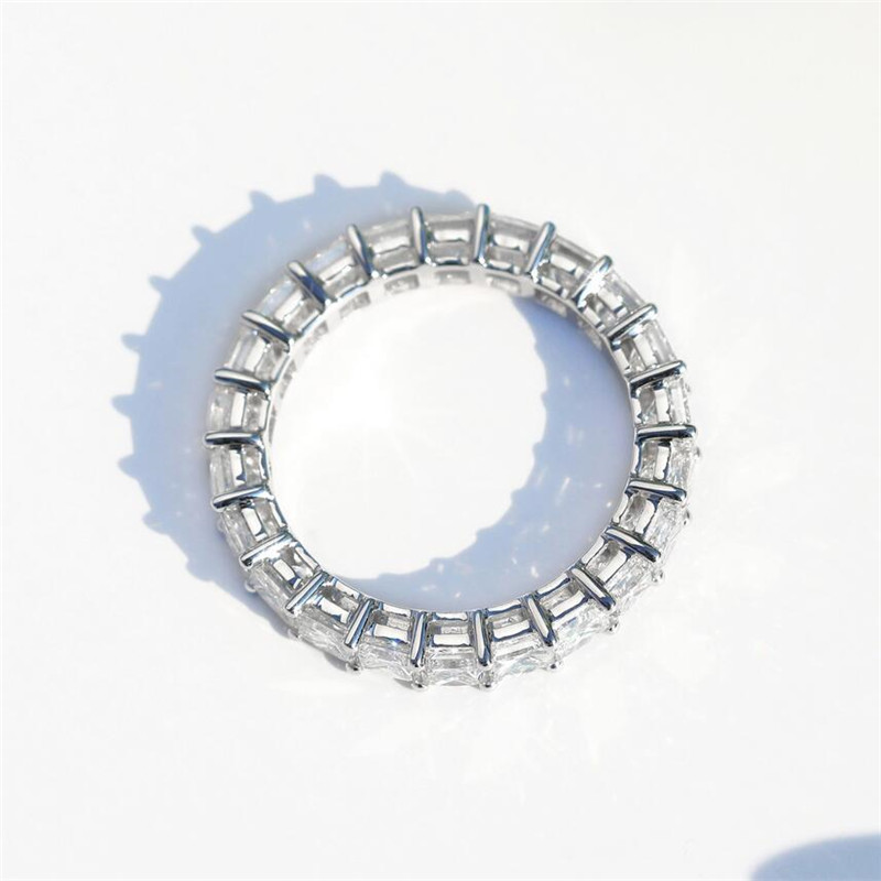 Sterg Sier Couple Rings with White Topaz CZ & Eiffel Tower Design - Bohemian Wedding Band Set