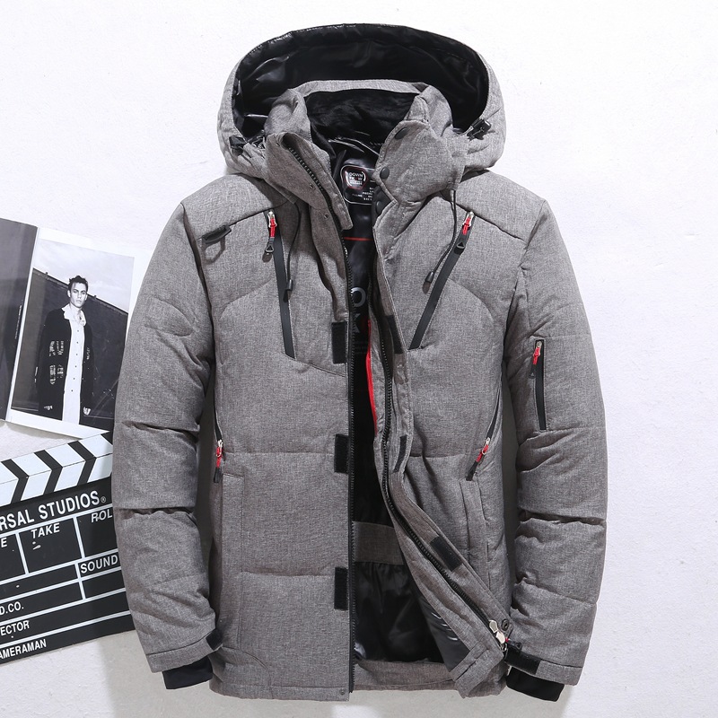 Men's Down & Parkas Winter Mens Jacket Fashion Personality Zipper Pocket 2021 Jackets And Coats Thick Warm Hooded Loose