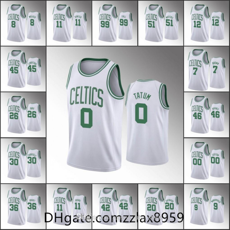 Men Kemba Walker JaysonBoston Tatum Jaylen Brown Grant Williams Association WhiteCeltics Custom Jersey
