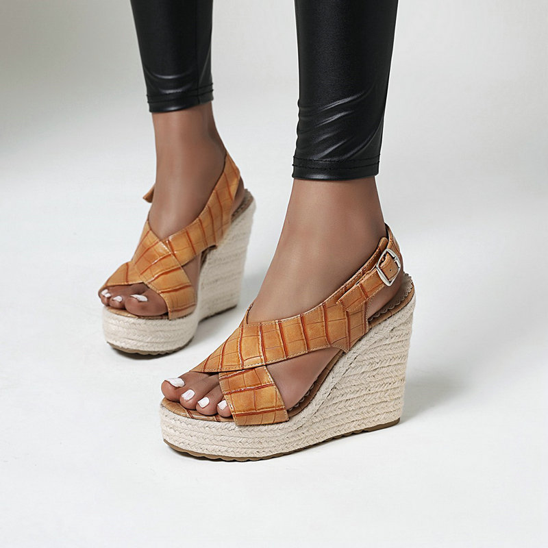 2020 Summer wedges high heels Platform Women Sandals Prints Pu Leather Buckle Women Wedges Party Shoes size 41 42 43, Black
2020 Summer wedges high heels Platform Women Sandals Prints Pu Leather Buckle Women Wedges Party Shoes size 41 42 43, Black