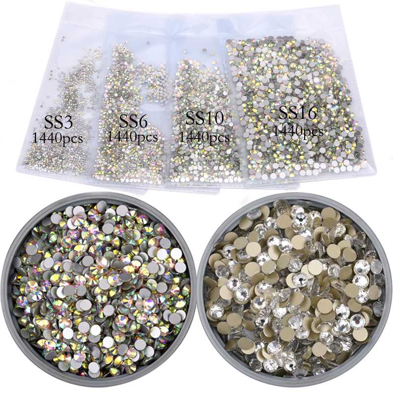 1440pcs/ pack shiny nail rhinestones AB Transparent white(SS3-SS20)flat bottom rhinestones 3D nail rhinestone decoration
1440pcs/ pack shiny nail rhinestones AB Transparent white(SS3-SS20)flat bottom rhinestones 3D nail rhinestone decoration