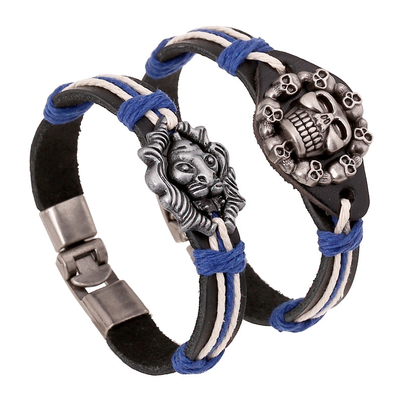 Alloy Skull Lion Bracelet Buckle Woven Cowhide Bracelet for Women Fashion Jewelry Accessories
Alloy Skull Lion Bracelet Buckle Woven Cowhide Bracelet for Women Fashion Jewelry Accessories