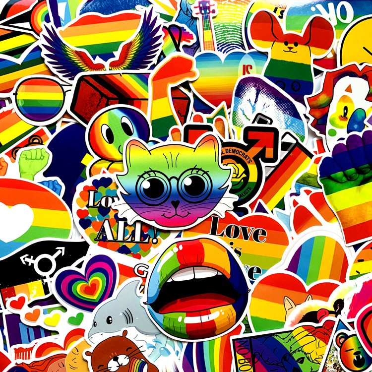 Colorful Graffiti Stickers Rainbow Love Stickers Water Cup Refrigerator Car Computer Waterproof Stickers