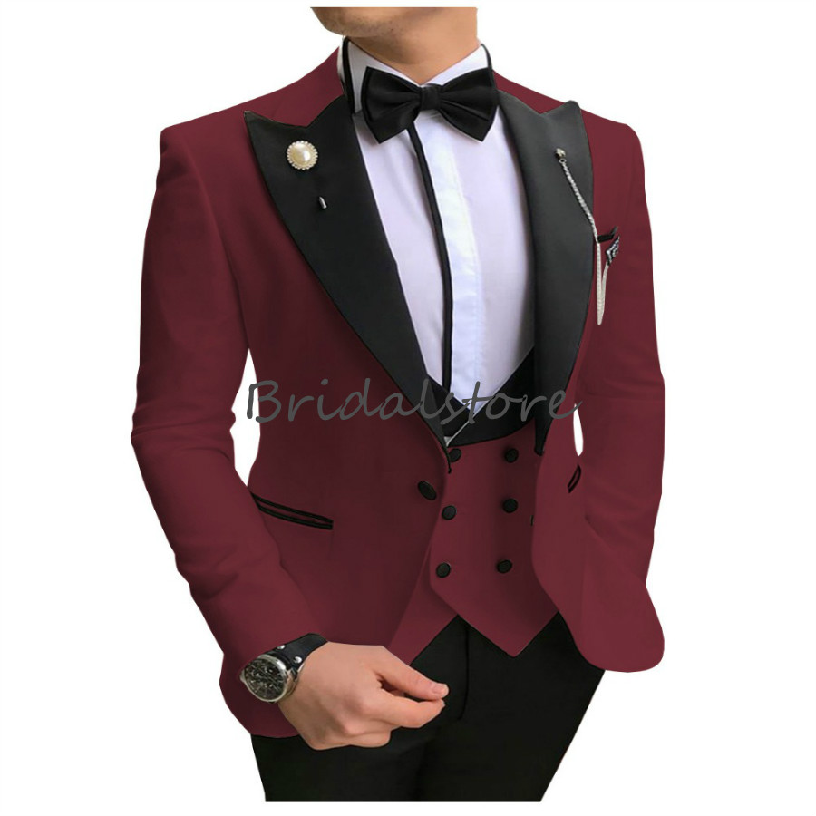 Slim Fit Ivory Black Blue GroomTuxedos For Formal Wedding Suit Three Pieces Noble Grey Bussiness Occasion Wear Men Suits 2020 Wedding Tuxedo