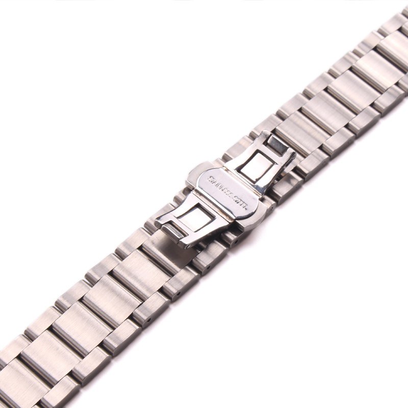 Solid 316L Stainless Steel Watchbands Silver 18mm 20mm 22mm Metal Watch Band Strap Wrist Watches Bracelet CJ191225