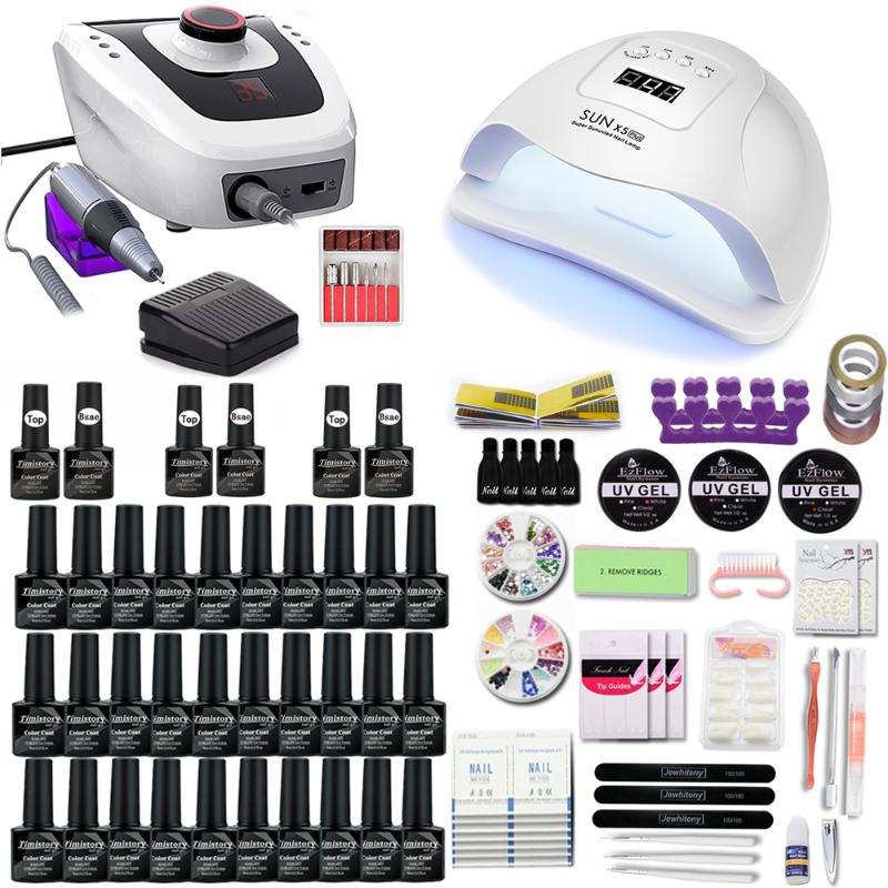 Nail Set With Display 35000RPM Nail Drill Machine Lamp 30/20 Gel Polish Kit manicure tools supplies Kit
Nail Set With Display 35000RPM Nail Drill Machine Lamp 30/20 Gel Polish Kit manicure tools supplies Kit