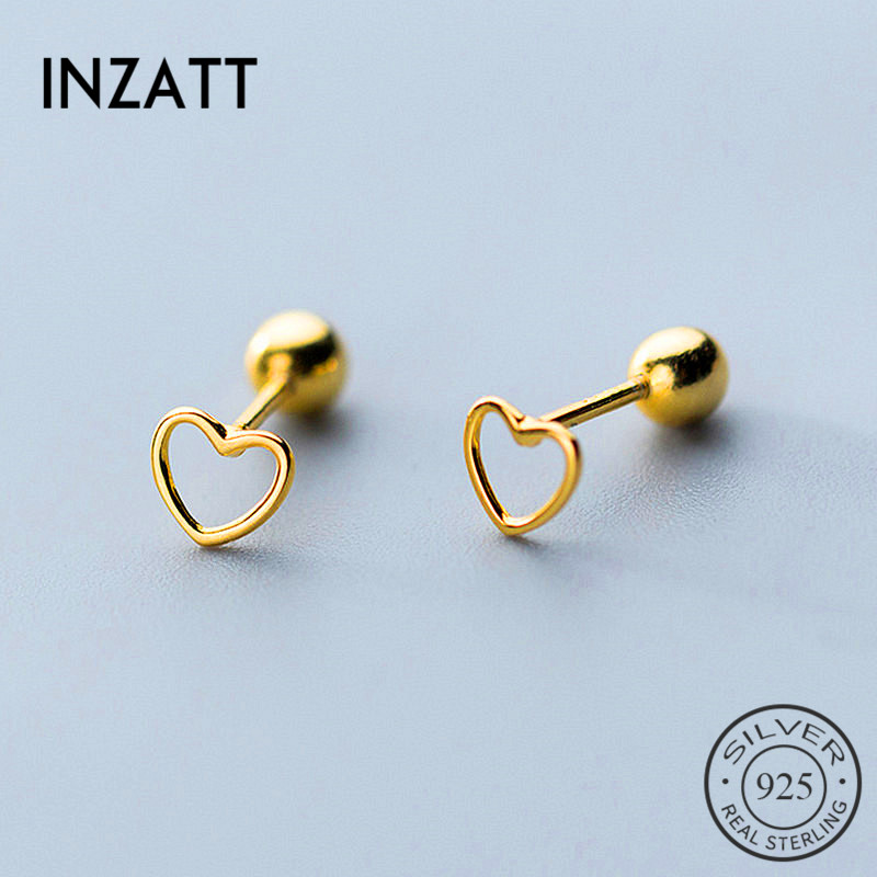 INZAReal 925 Sterling Silver Minimalist Hollow heart Stud Earrings For Fashion Women Party Fine Jewelry Bead Cute Accessories
INZAReal 925 Sterling Silver Minimalist Hollow heart Stud Earrings For Fashion Women Party Fine Jewelry Bead Cute Accessories