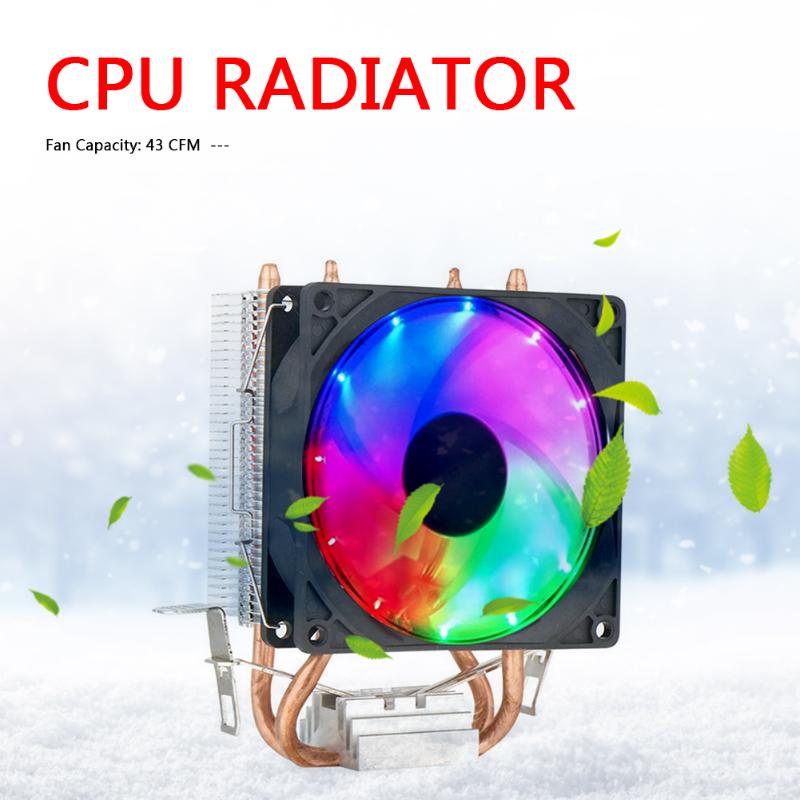 9cm CPU Cooling Fan 2 Heat Pipes Ultra Silent High quality Desktop LED Cooler Radiator for Desktop PC Computer
9cm CPU Cooling Fan 2 Heat Pipes Ultra Silent High quality Desktop LED Cooler Radiator for Desktop PC Computer