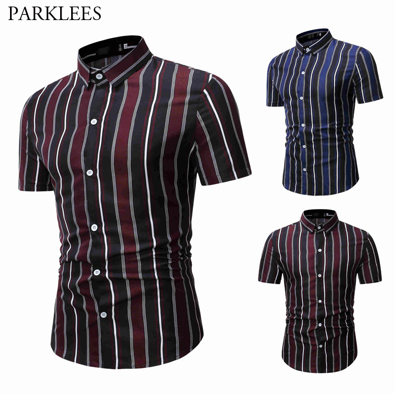 Vertical Stripes Men Shirt Fashion Hit Color Shirts for Men Casual Slim Fit Mens Dress Shirt Short Sleeve Work Business Chemise, Blue
Vertical Stripes Men Shirt Fashion Hit Color Shirts for Men Casual Slim Fit Mens Dress Shirt Short Sleeve Work Business Chemise, Blue