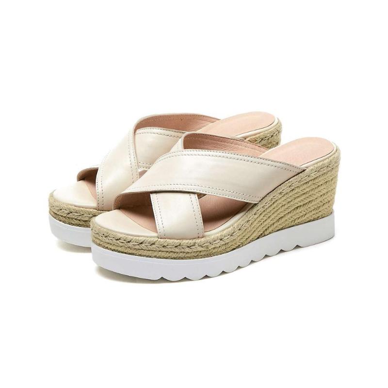 natural sheep leather straw made high heel streetwear European simple waterproof dailywear model sandals 10-a, Beige
natural sheep leather straw made high heel streetwear European simple waterproof dailywear model sandals 10-a, Beige
