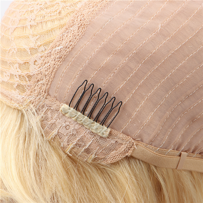 Peruvian 100% Virgin Human Hair Capless Wigs Blonde Color Qi Liu Hai Straight Mechanism Headgear 10-30inch 613# Hair Wigs