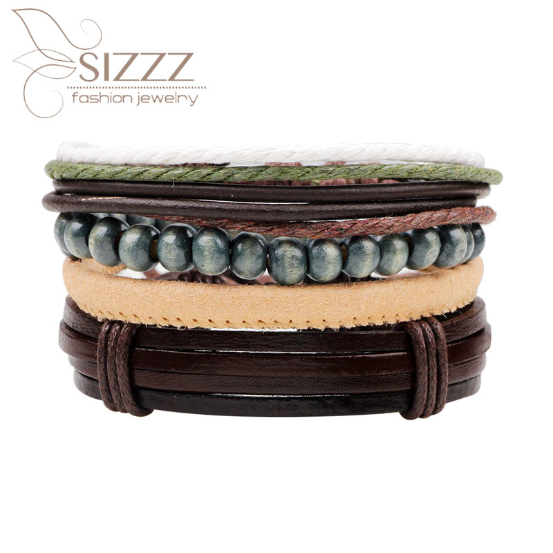 SIZZZ 2020 European and American fashion hand-woven popular multi-layer combination leather bracelet&bangles for men/women
SIZZZ 2020 European and American fashion hand-woven popular multi-layer combination leather bracelet&bangles for men/women